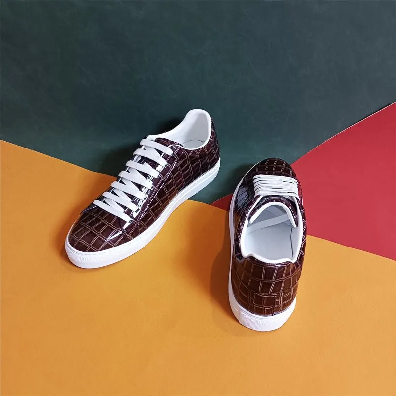 Luxe Leather Lace-up Platform Sneakers