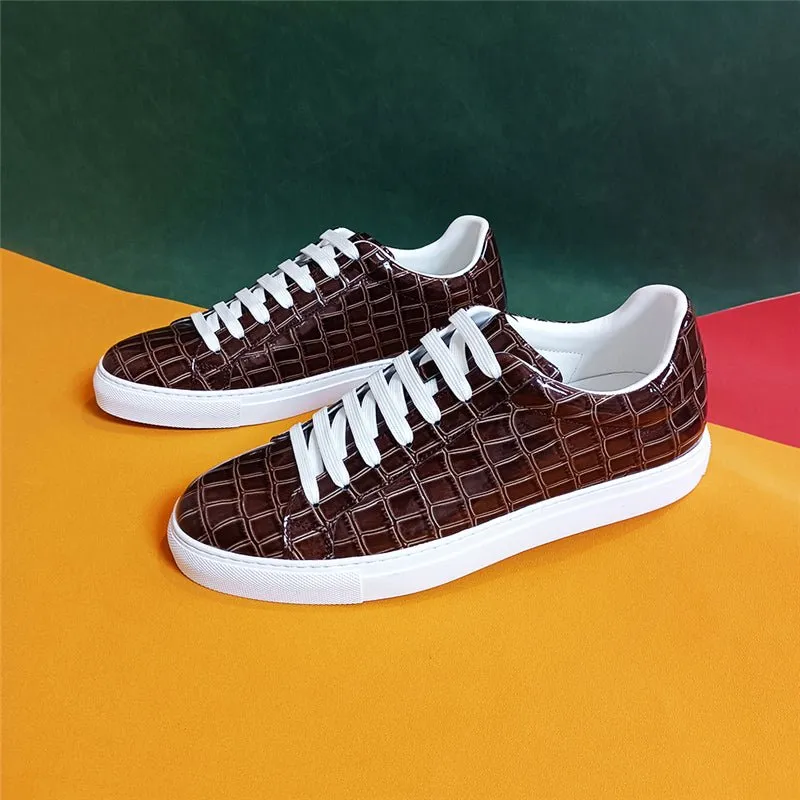 Luxe Leather Lace-up Platform Sneakers