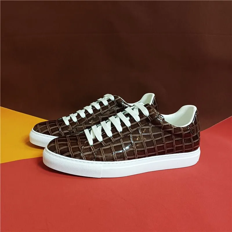 Luxe Leather Lace-up Platform Sneakers