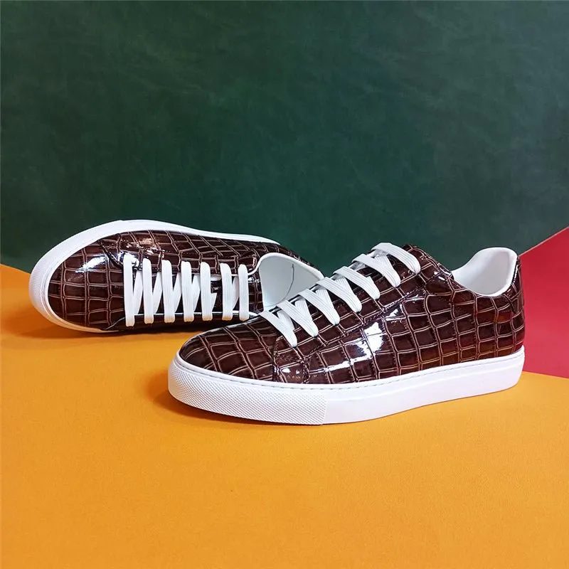 Luxe Leather Lace-up Platform Sneakers