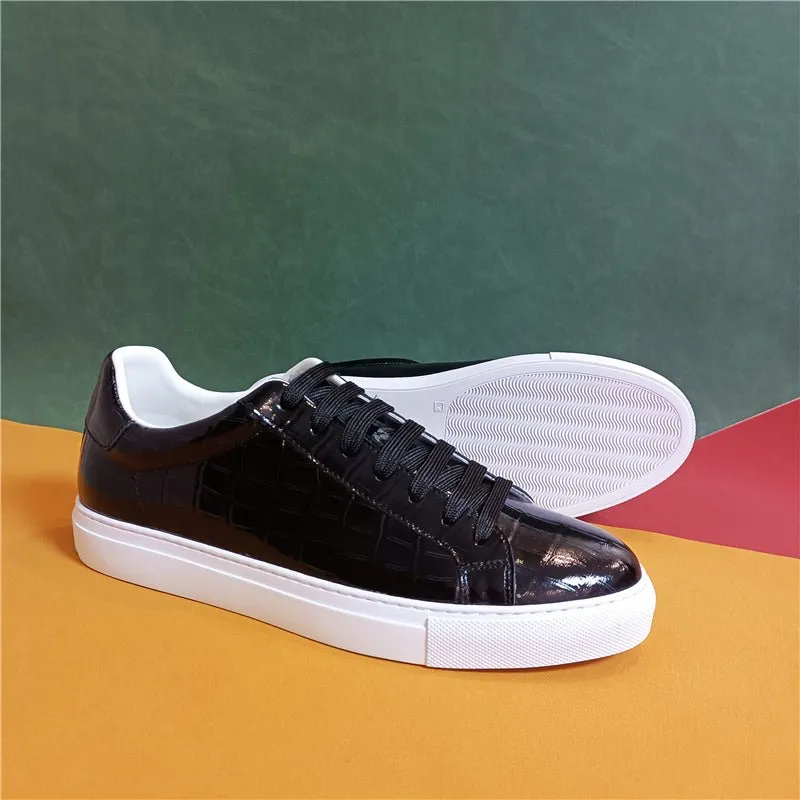 Luxe Leather Lace-up Platform Sneakers