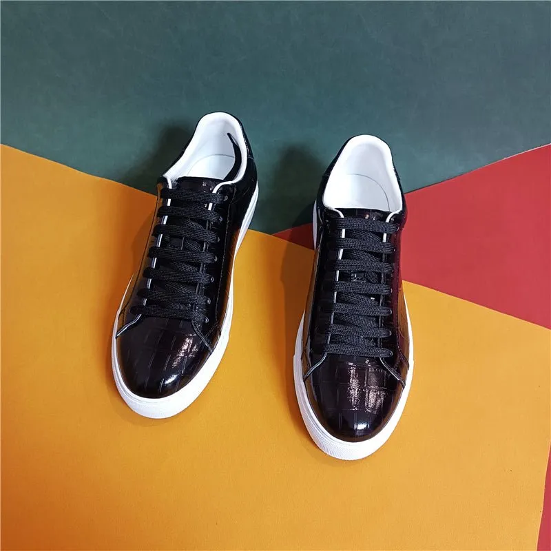Luxe Leather Lace-up Platform Sneakers