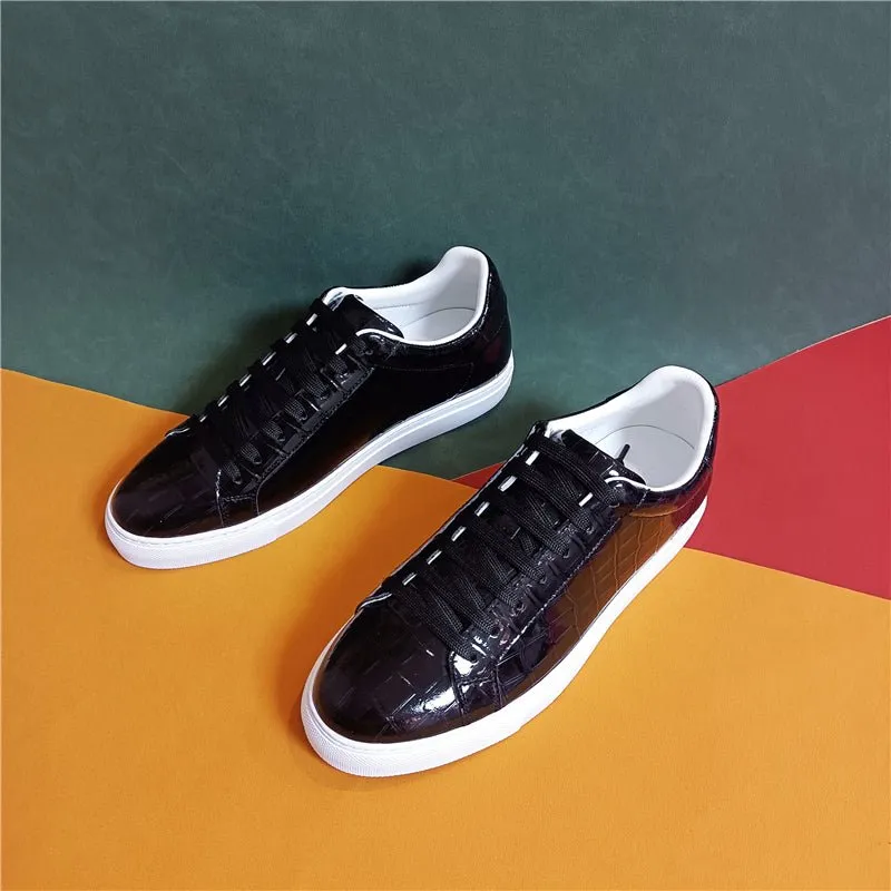 Luxe Leather Lace-up Platform Sneakers