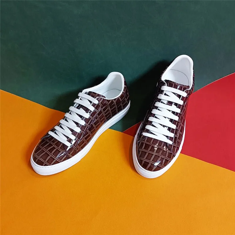 Luxe Leather Lace-up Platform Sneakers