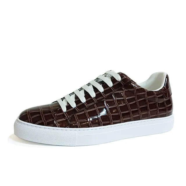 Luxe Leather Lace-up Platform Sneakers