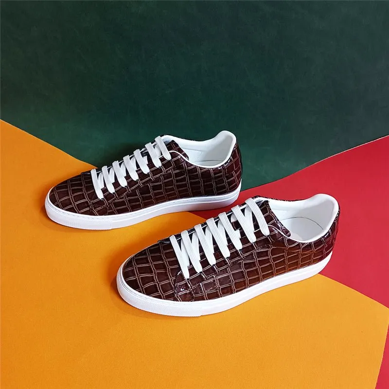 Luxe Leather Lace-up Platform Sneakers