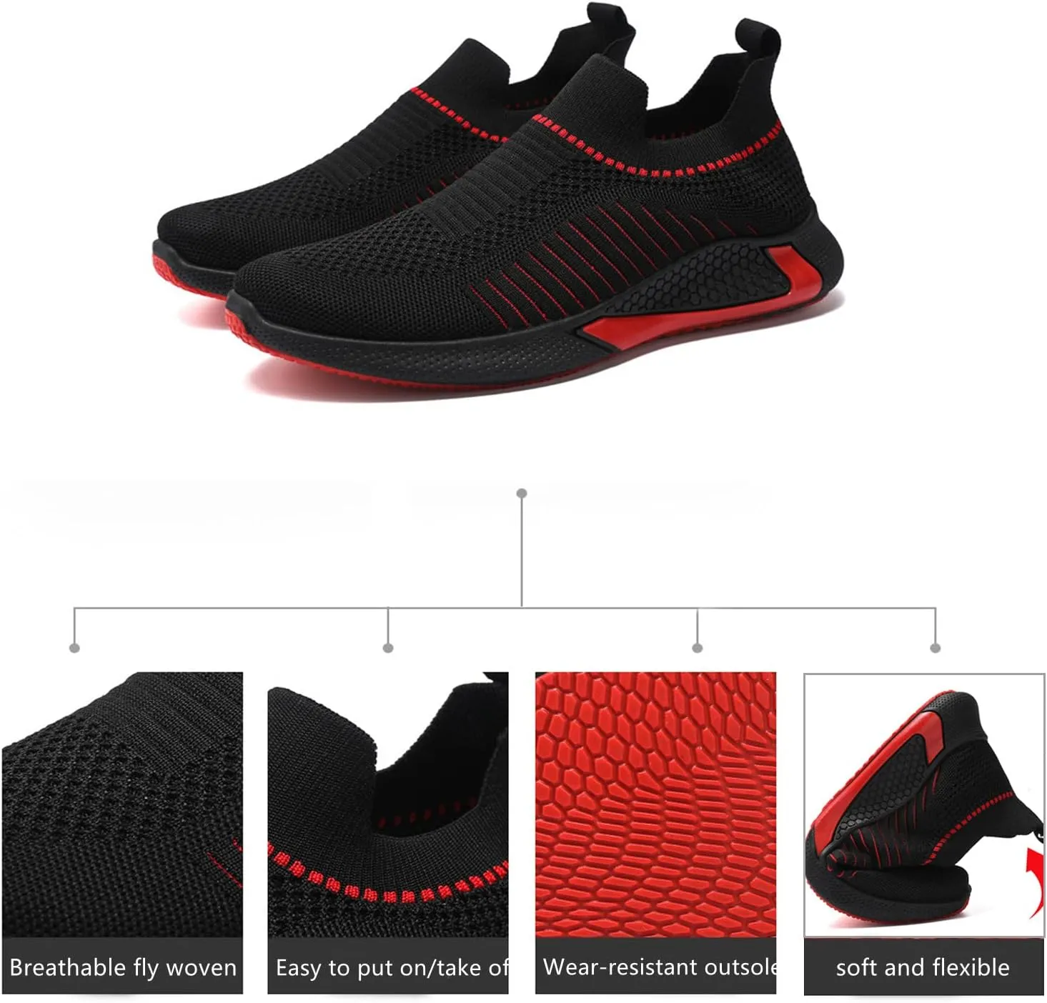 Men's Plus Size Comfortable Orthopedic Shoes, Breathable Lightweight Sneakers Easy to Put on and Take Off, Running Walking Shoes for Sports, Gym, Tennis (Muti,39)