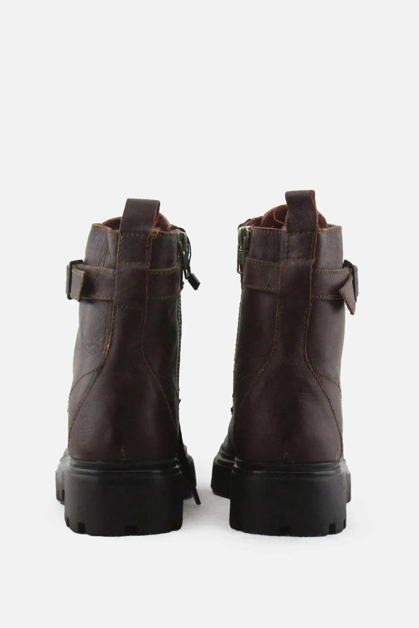MNG Zipper Laces Combat Ankle Boots | 100% Authentic Leather