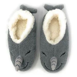 Narwhal Cozy Animal House Home Women Sherpa Non-Skid Socks Slippers