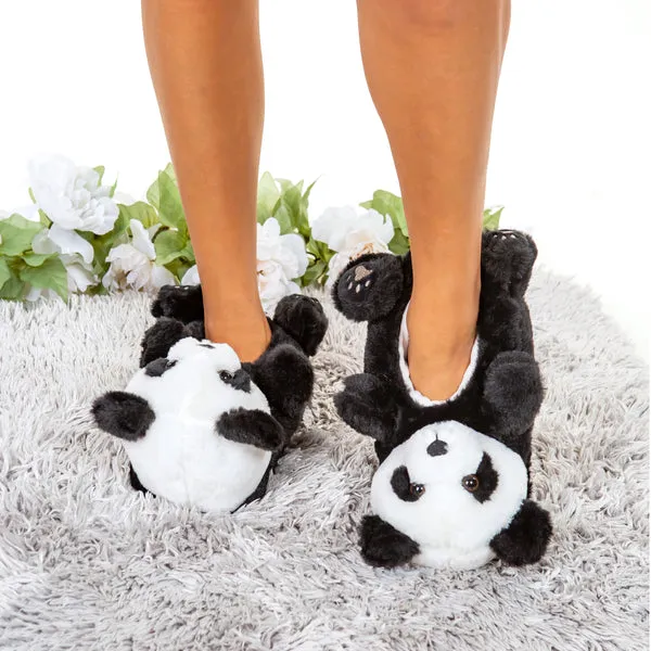 Panda Hugs Cozy Animal House Home Women Non-Skid Slippers