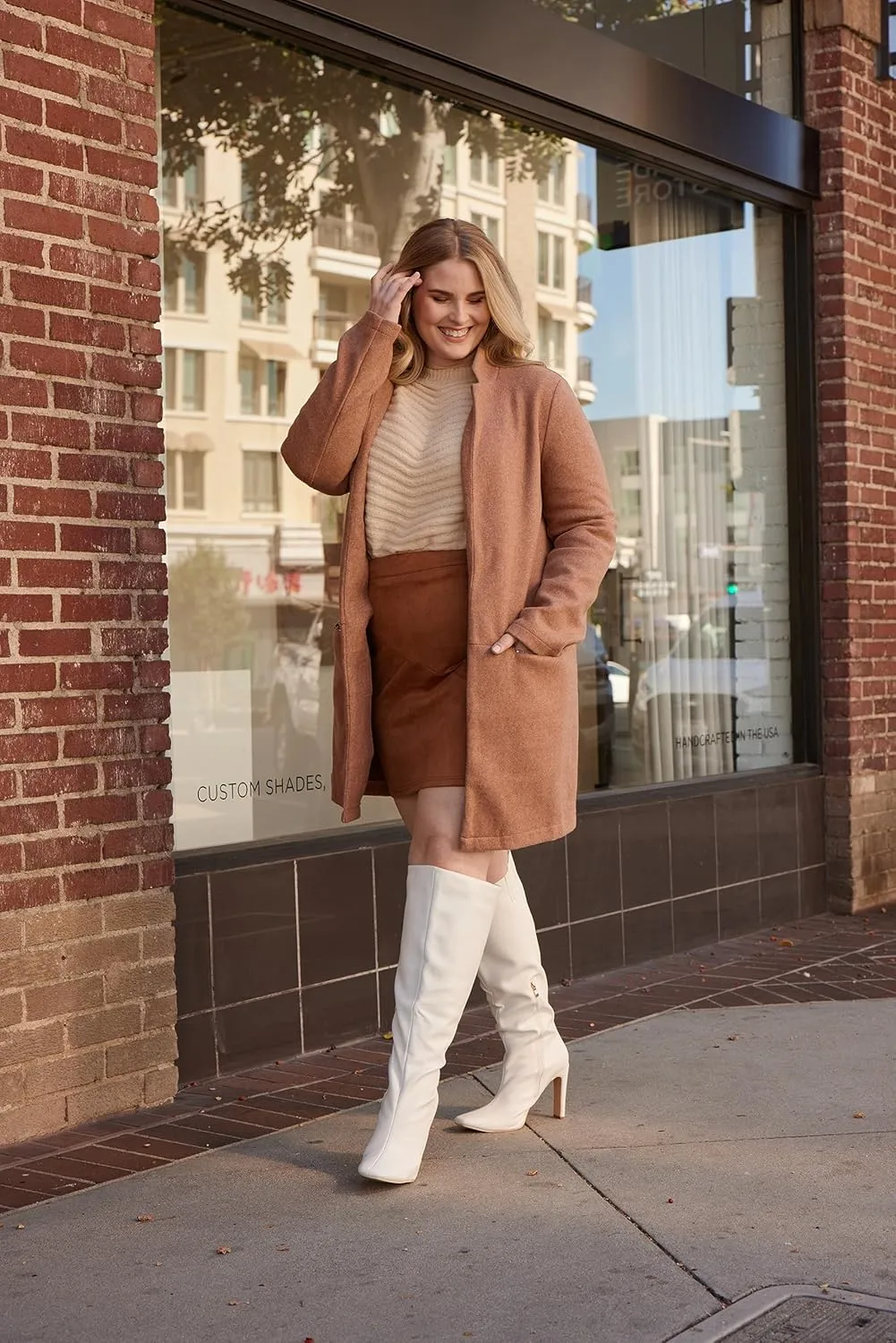RF ROOM OF FASHION Women's Plus Size Square Toe Knee High Dress Boots (Wide Calf Wide Width)