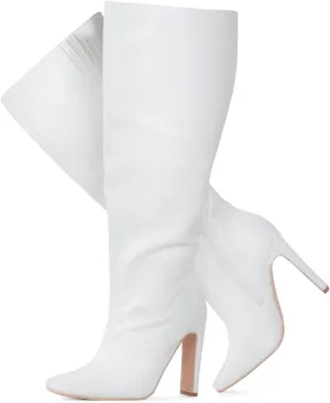 RF ROOM OF FASHION Women's Plus Size Square Toe Knee High Dress Boots (Wide Calf Wide Width)