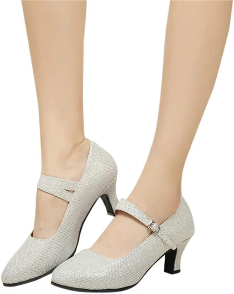 Sandals Women Latin Dance Shoes Heeled Ballroom Tango Party Heels Performance Practice Dance Shoes Latin Dance Sandals