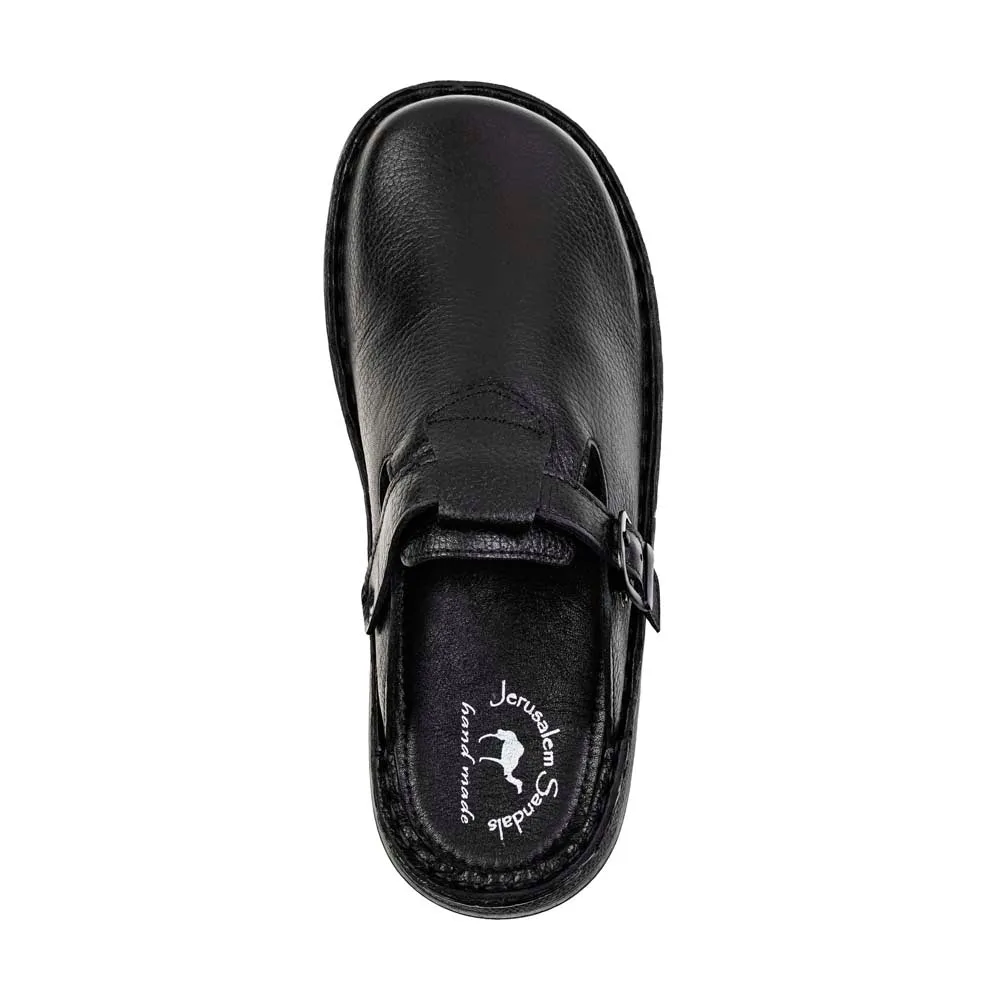 Sawyer - Leather Clog-Toe Sandal | Black