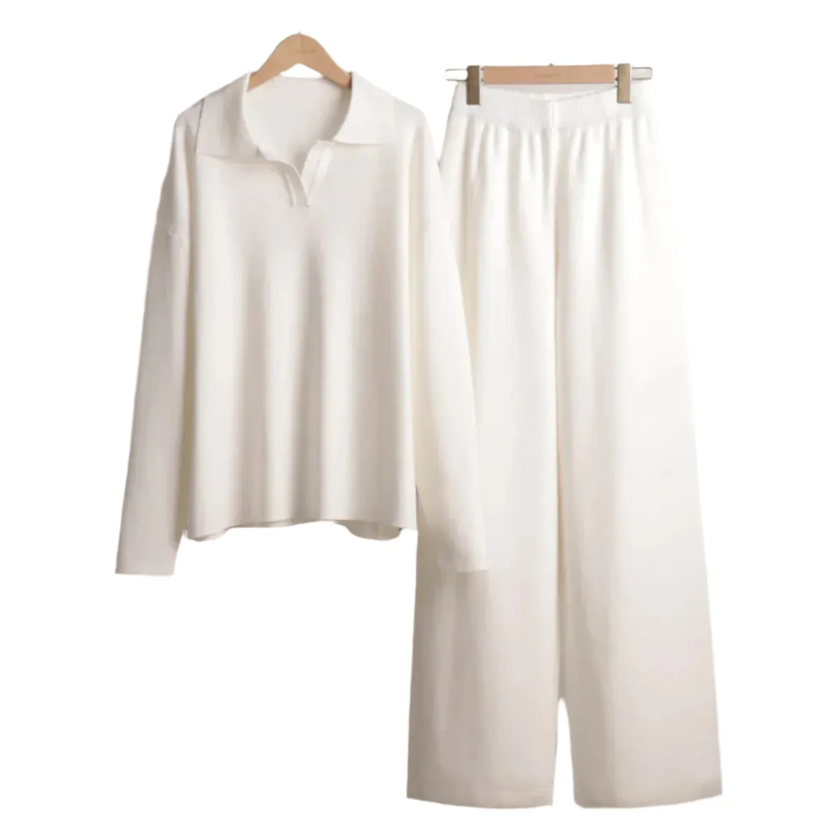 Serelina Relaxed Fit Knit Co-Ord Set  Wide Leg Jumper Lounge Set for Women