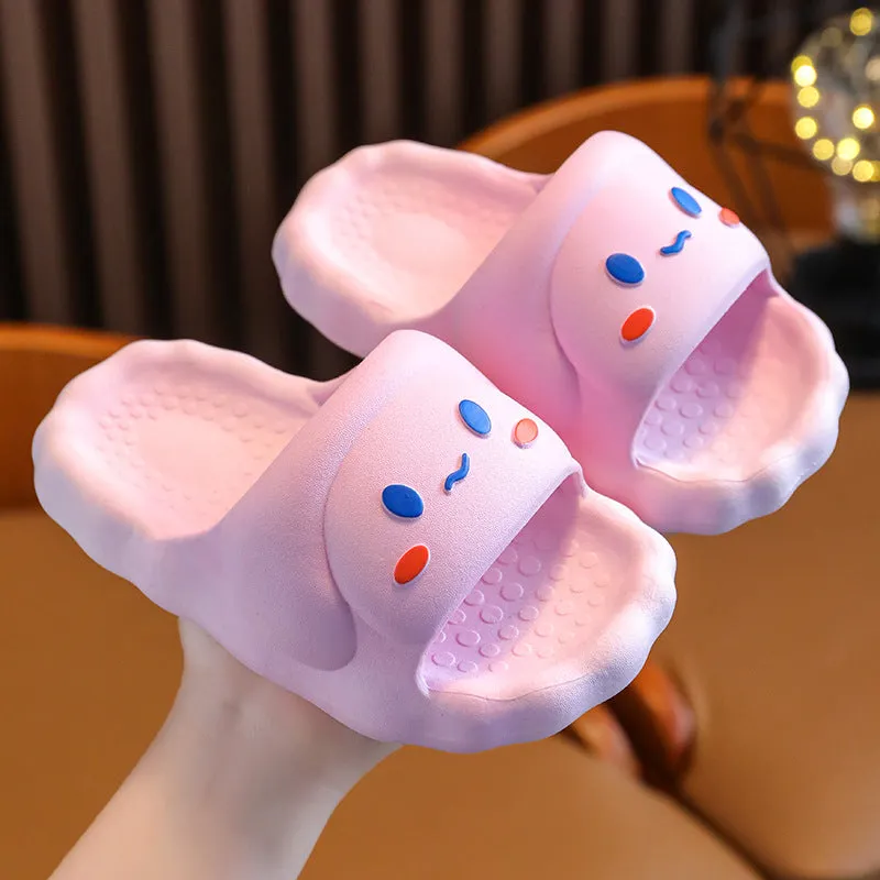 Smiley Rabbit Children's Slippers Summer Middle and Older Girls Soft Sole Anti-Slip Cute Beach Girls Slippers