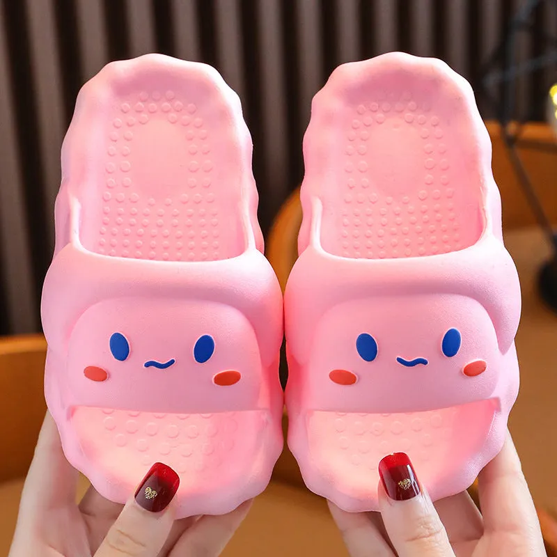 Smiley Rabbit Children's Slippers Summer Middle and Older Girls Soft Sole Anti-Slip Cute Beach Girls Slippers