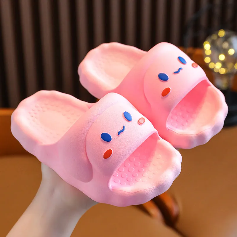 Smiley Rabbit Children's Slippers Summer Middle and Older Girls Soft Sole Anti-Slip Cute Beach Girls Slippers