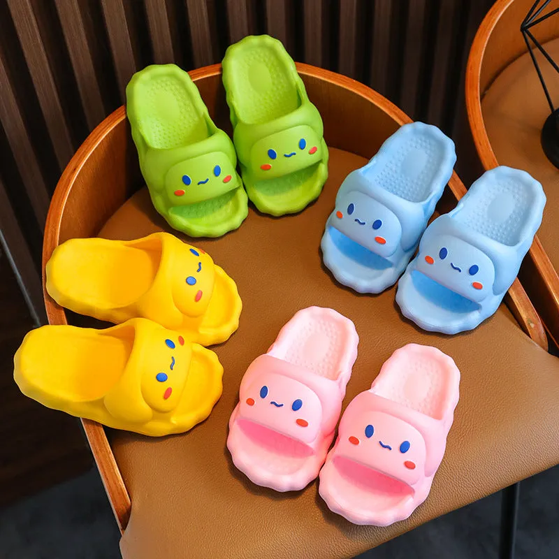 Smiley Rabbit Children's Slippers Summer Middle and Older Girls Soft Sole Anti-Slip Cute Beach Girls Slippers
