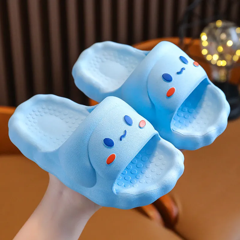 Smiley Rabbit Children's Slippers Summer Middle and Older Girls Soft Sole Anti-Slip Cute Beach Girls Slippers