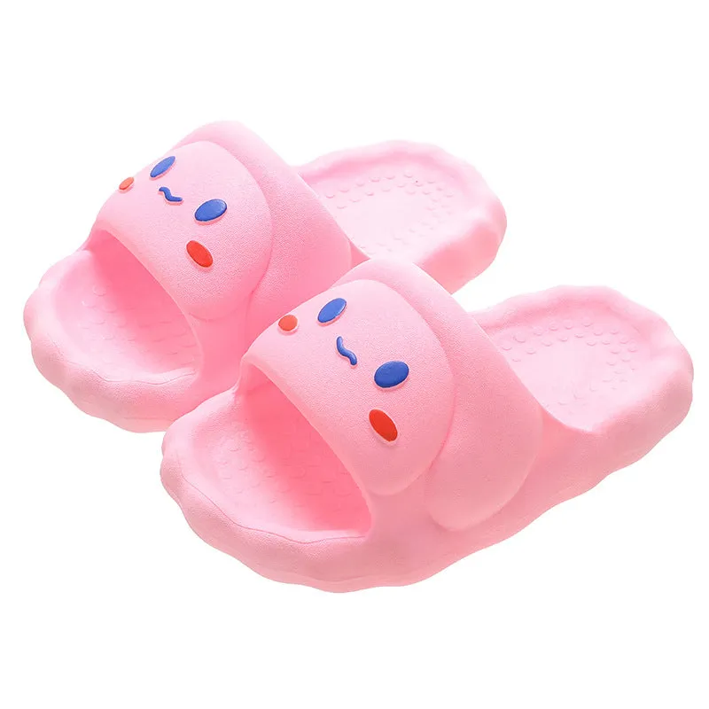 Smiley Rabbit Children's Slippers Summer Middle and Older Girls Soft Sole Anti-Slip Cute Beach Girls Slippers