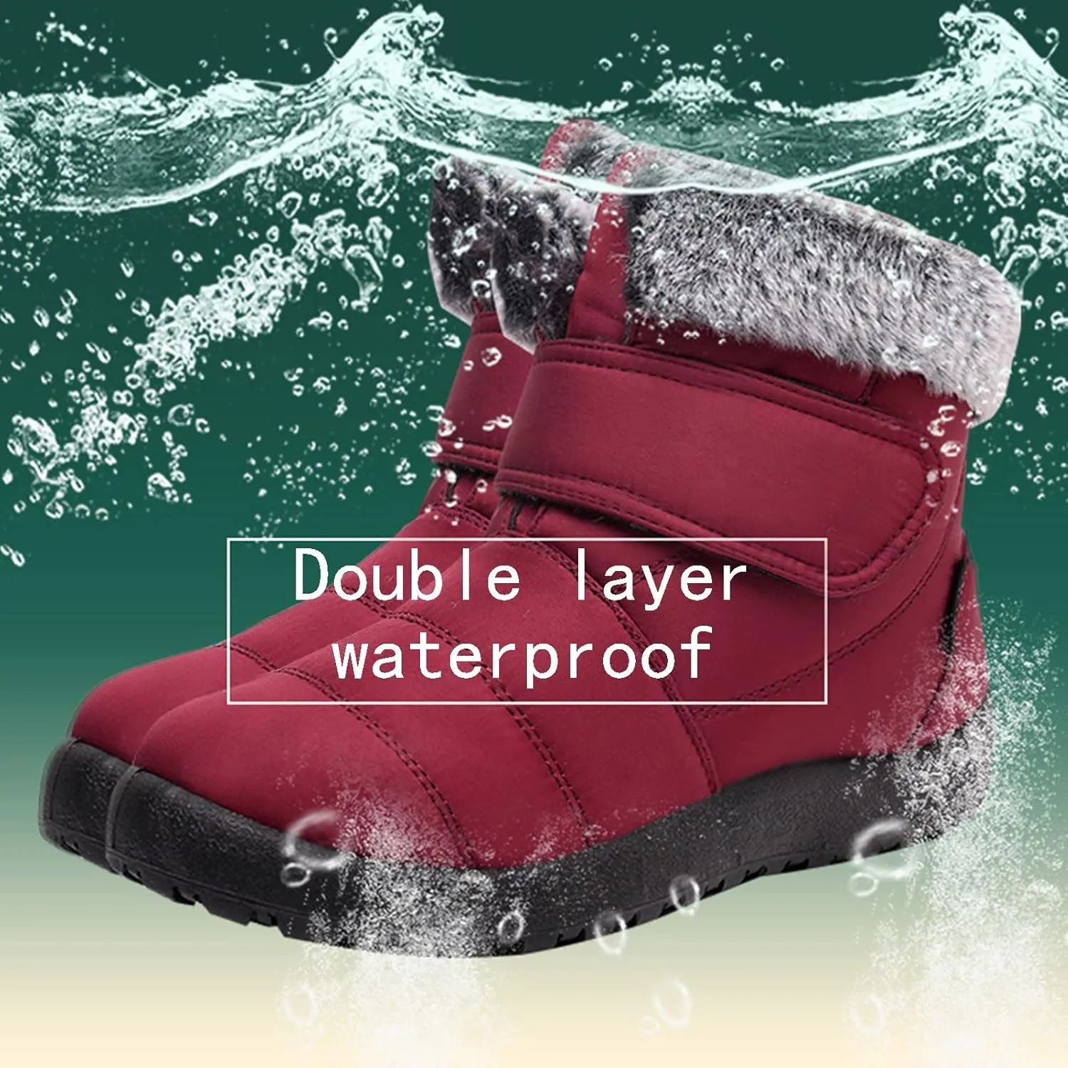 Snow Boots for Women Waterproof Winter Boots Non Slip Warm Fur Booties Winter Warm Outdoor Ankle Boots Comfortable Winter Shoes Trekking Shoes