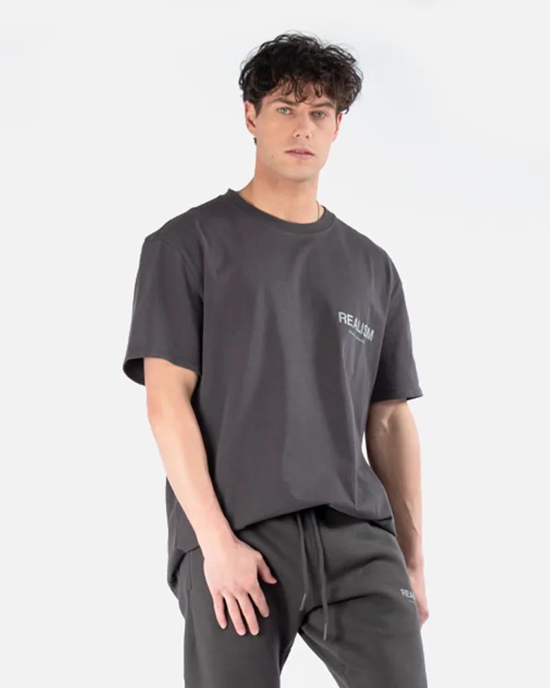SSS REALISM BACK LOGO REFLECTIVE MOON ASH TEE