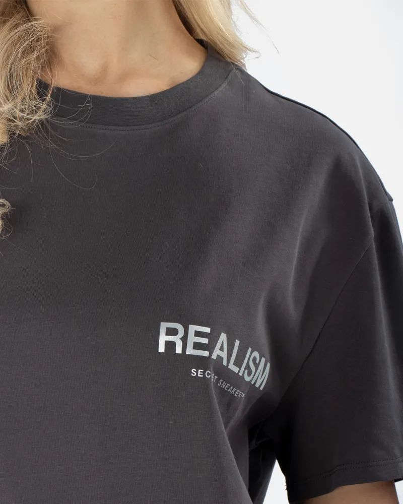 SSS REALISM BACK LOGO REFLECTIVE MOON ASH TEE