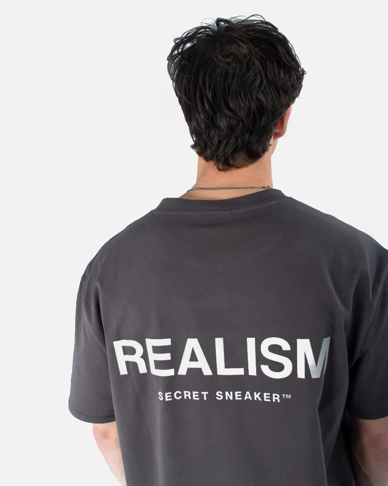 SSS REALISM BACK LOGO REFLECTIVE MOON ASH TEE