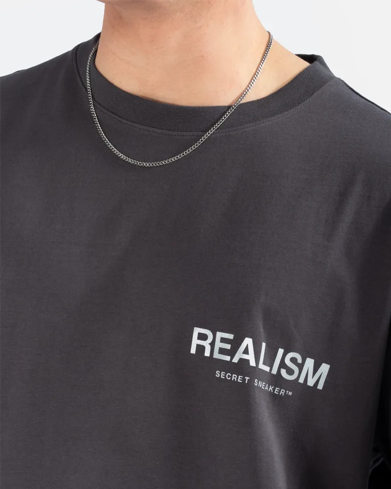 SSS REALISM BACK LOGO REFLECTIVE MOON ASH TEE