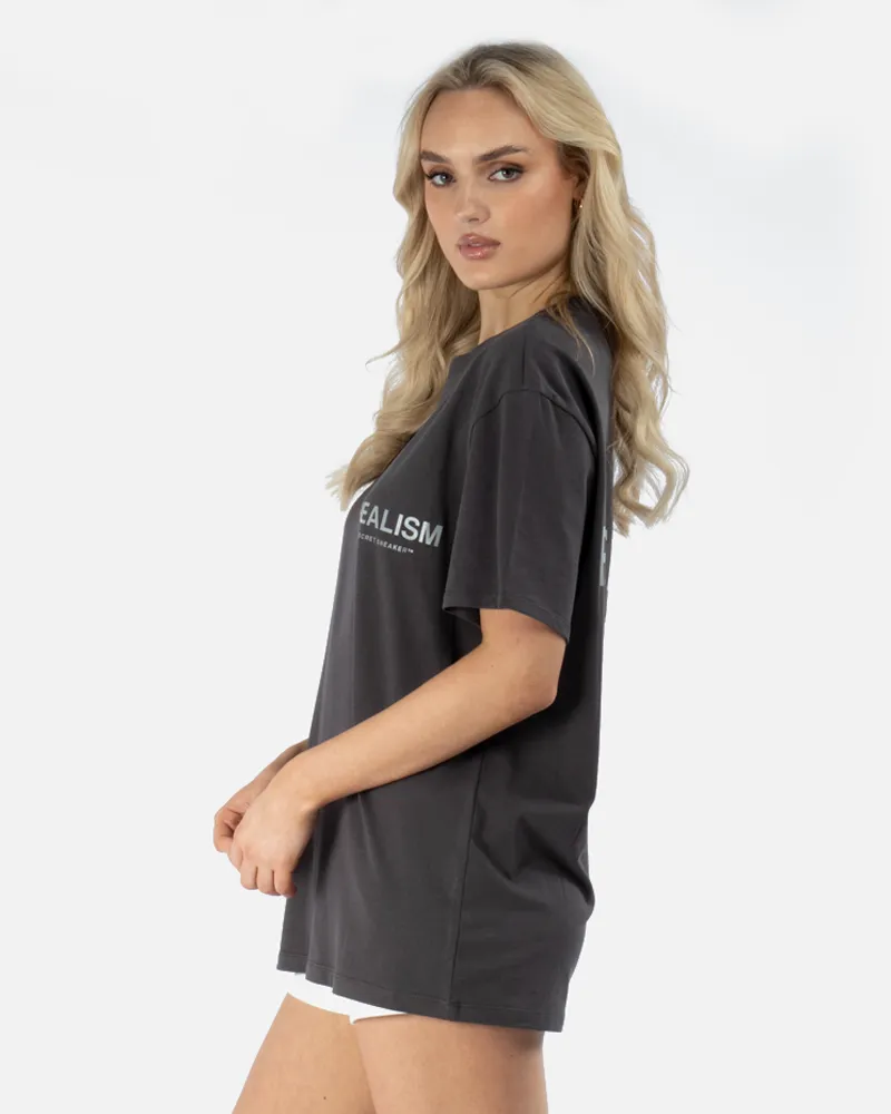 SSS REALISM BACK LOGO REFLECTIVE MOON ASH TEE