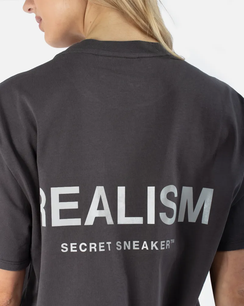 SSS REALISM BACK LOGO REFLECTIVE MOON ASH TEE