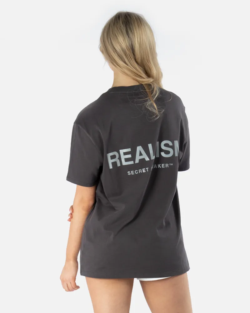SSS REALISM BACK LOGO REFLECTIVE MOON ASH TEE