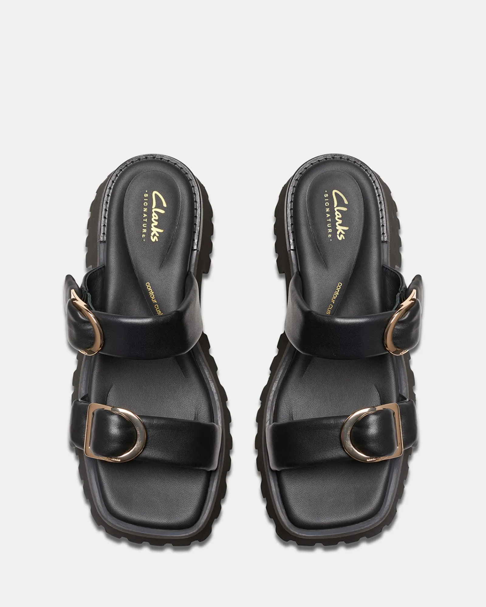 Stayso Stripe Black Leather