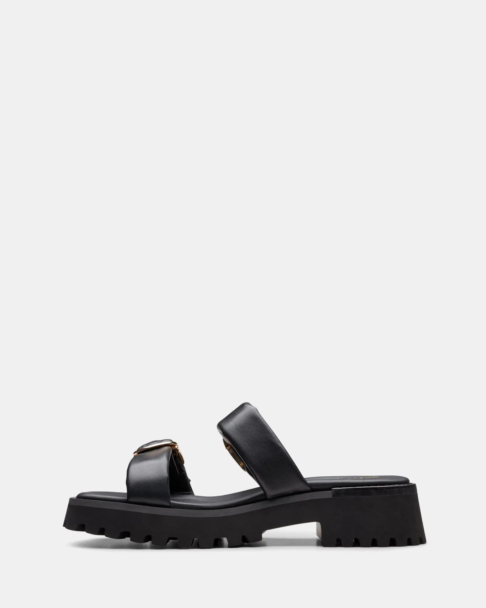 Stayso Stripe Black Leather