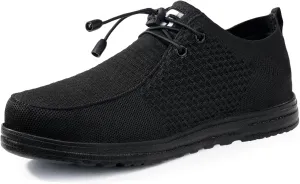 Steel Toe Shoes for Men Slip On Lightweight Work Shoes Breathable Indestructible Mens Safety Sneakers Steel Toe Loafers Comfortable Walking Casual Sneakers for Industrial Construction