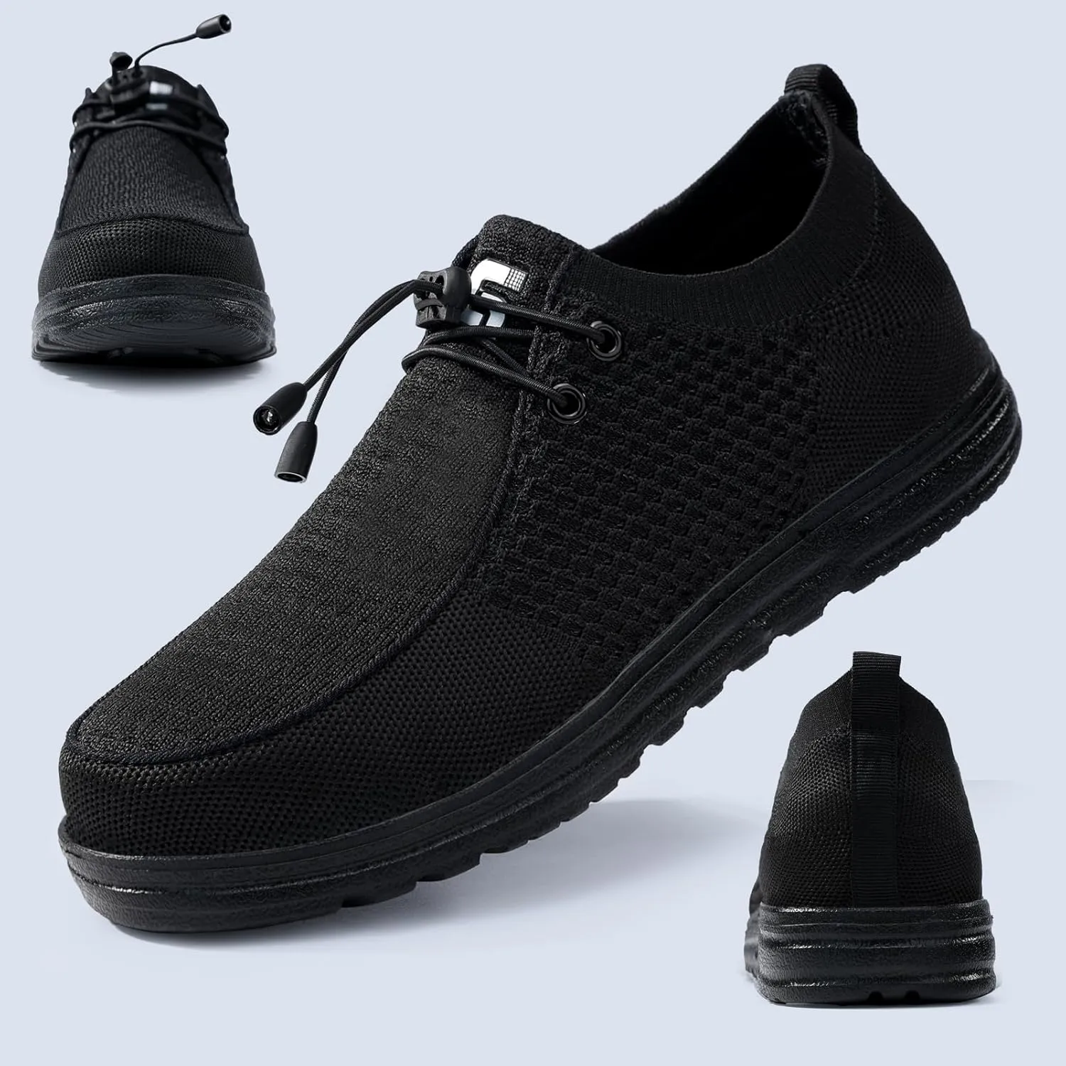 Steel Toe Shoes for Men Slip On Lightweight Work Shoes Breathable Indestructible Mens Safety Sneakers Steel Toe Loafers Comfortable Walking Casual Sneakers for Industrial Construction