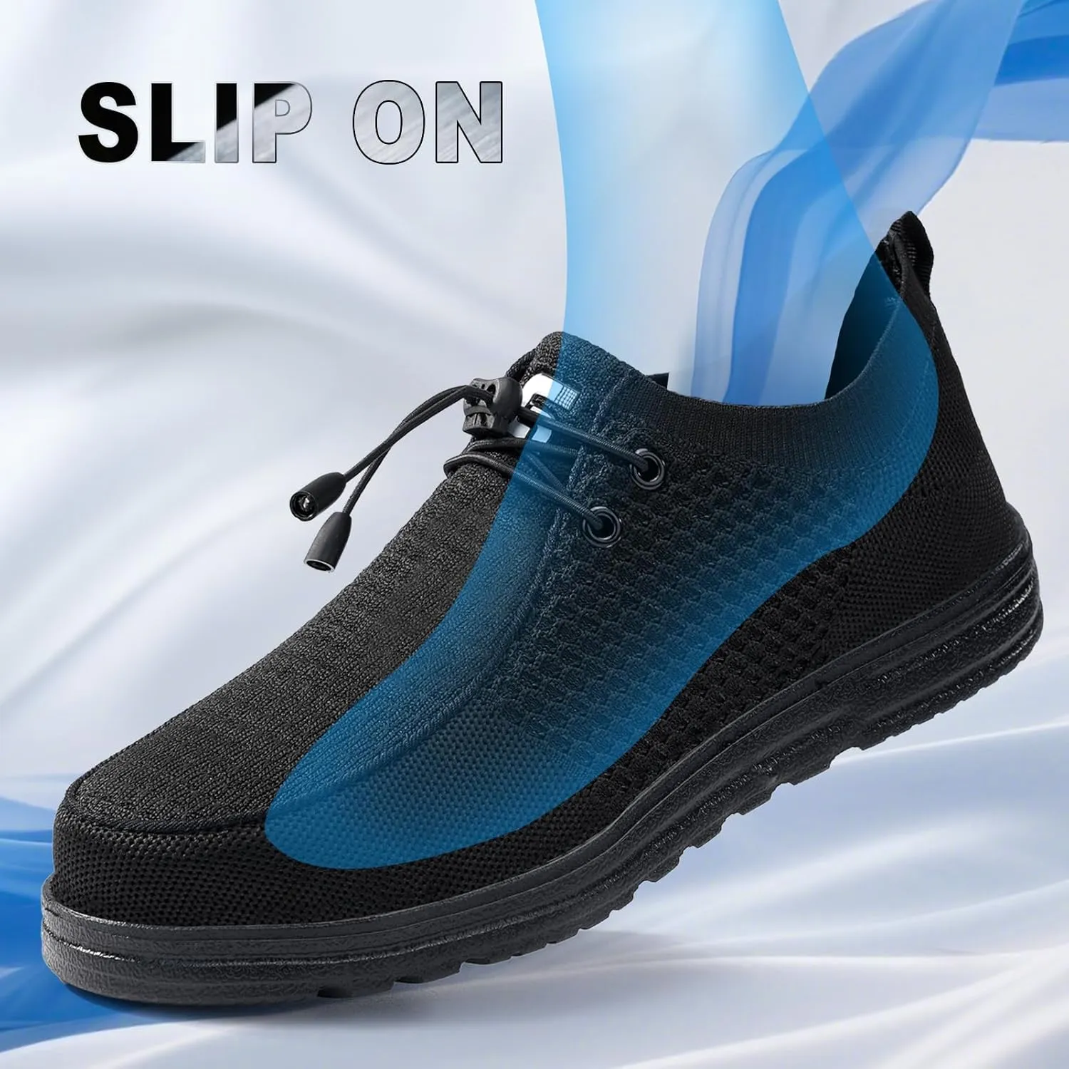 Steel Toe Shoes for Men Slip On Lightweight Work Shoes Breathable Indestructible Mens Safety Sneakers Steel Toe Loafers Comfortable Walking Casual Sneakers for Industrial Construction