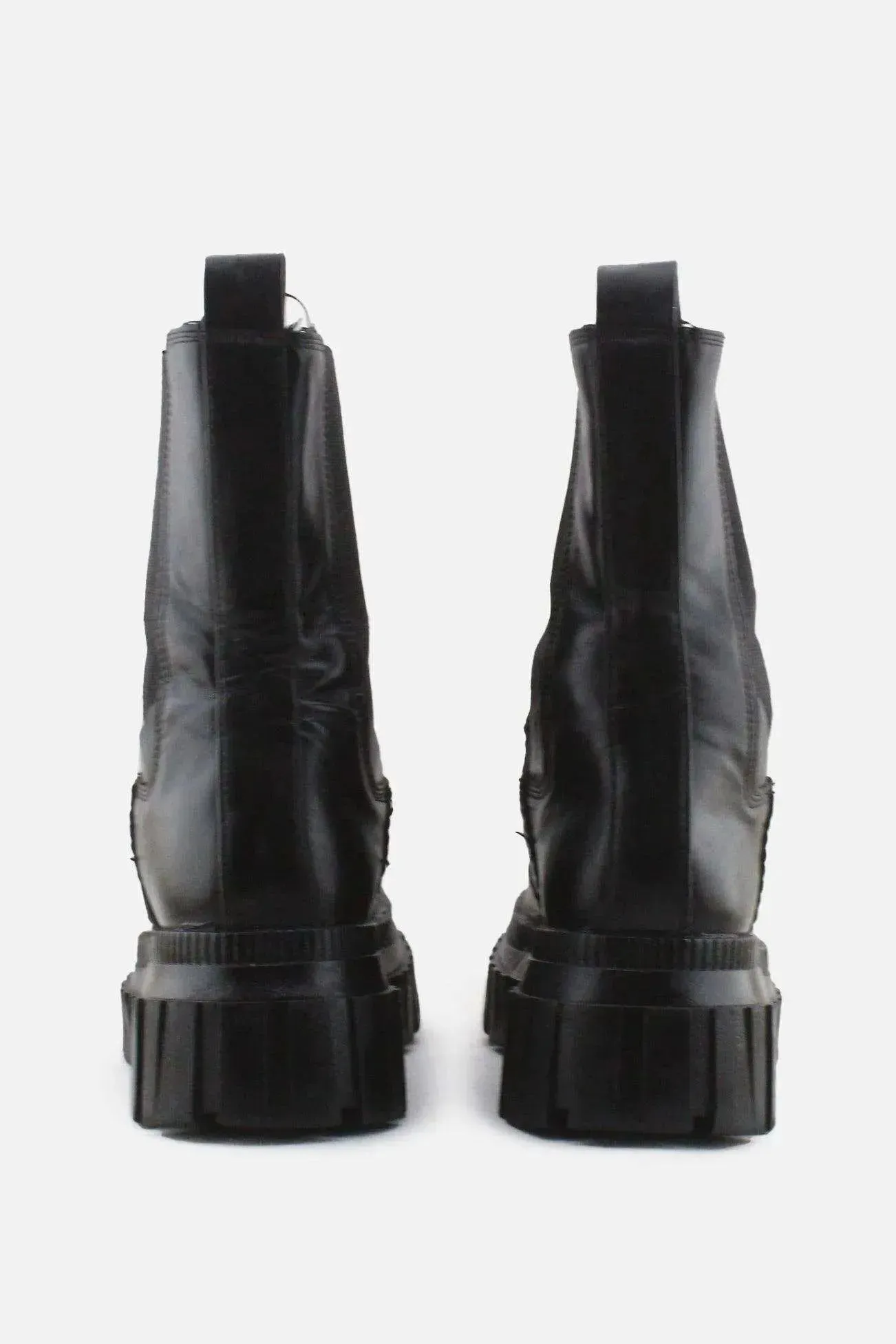 Stradivarius Stretchable Combat Ankle Boots | 100% Authentic Leather