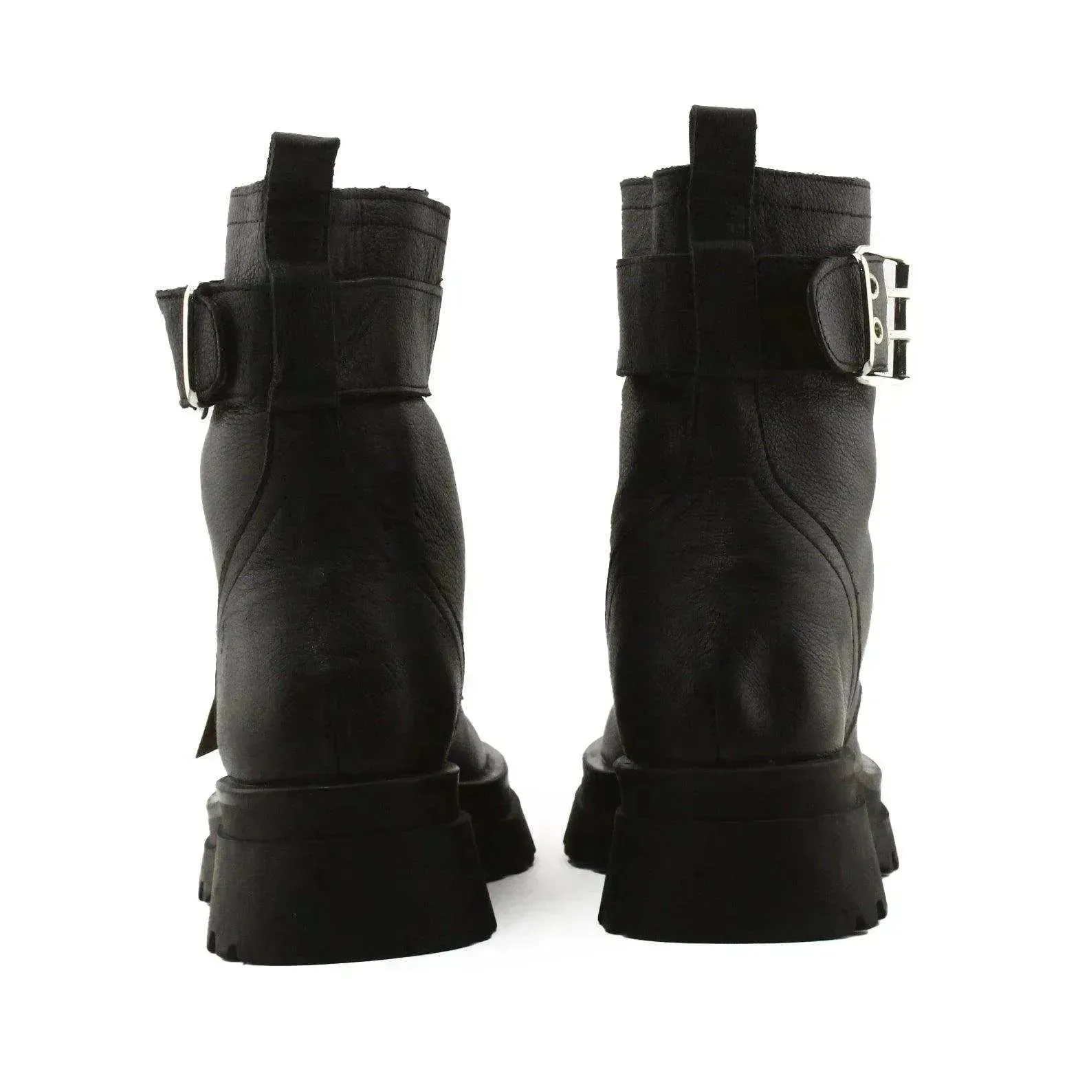 Stradivarius Zipper Buckle Straps Ankle Boots | 100% Auhentic Leather