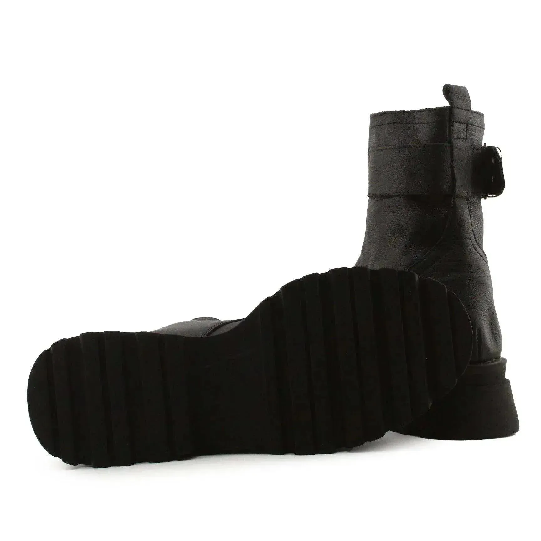 Stradivarius Zipper Buckle Straps Ankle Boots | 100% Auhentic Leather