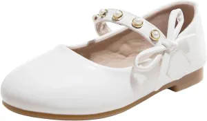 Toddler/Little Kid Girls Mary Jane Ballerina Flats Girl Dress Shoes for Wedding Party Ballet Flat Shoes
