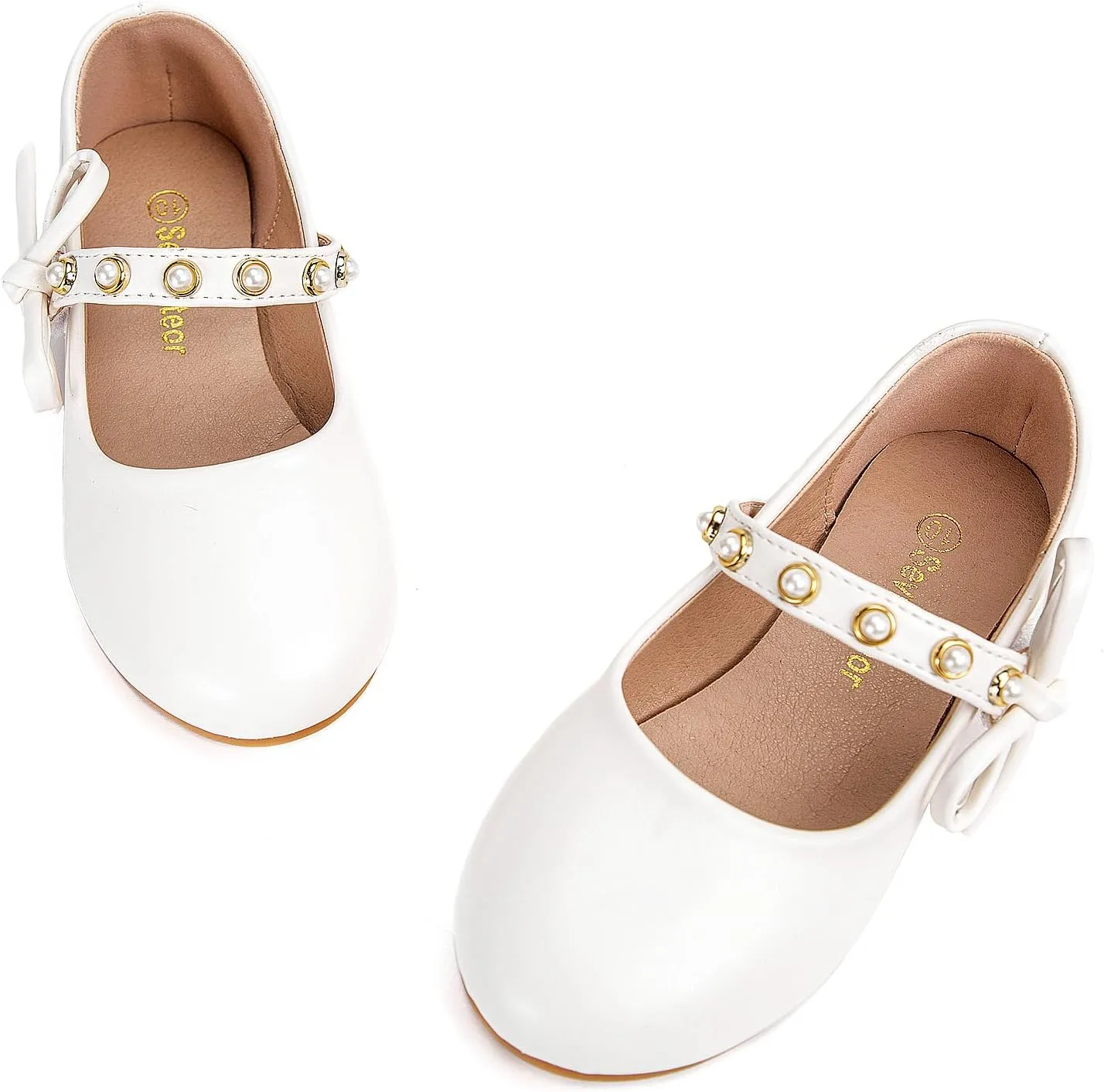 Toddler/Little Kid Girls Mary Jane Ballerina Flats Girl Dress Shoes for Wedding Party Ballet Flat Shoes