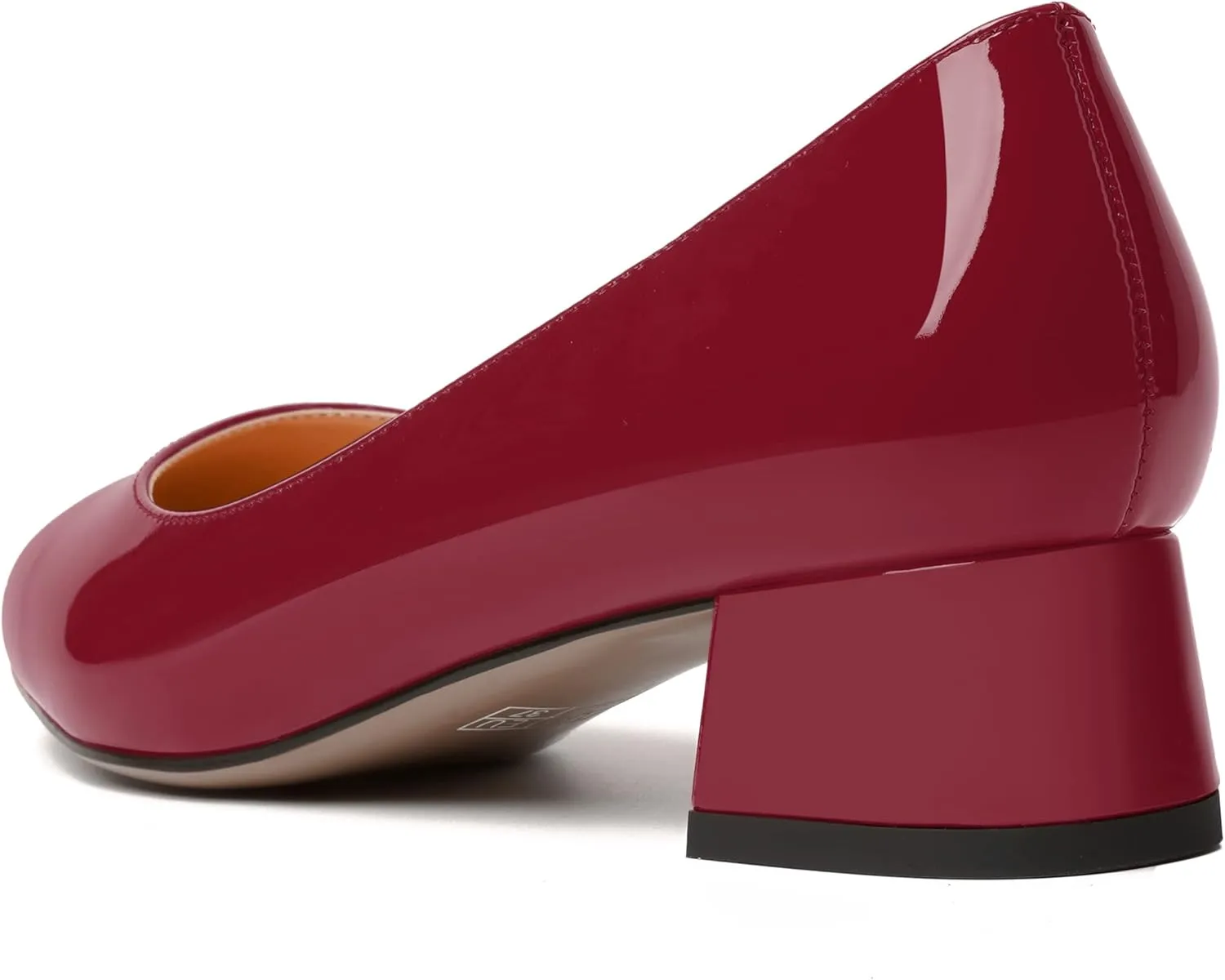 WAYDERNS Womens Dress Patent Pointed Toe Slip On Wedding Chunky Low Heel Pumps Shoes 1.5 Inch