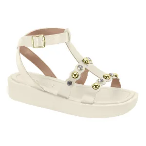 White Studded Chunky Sandals