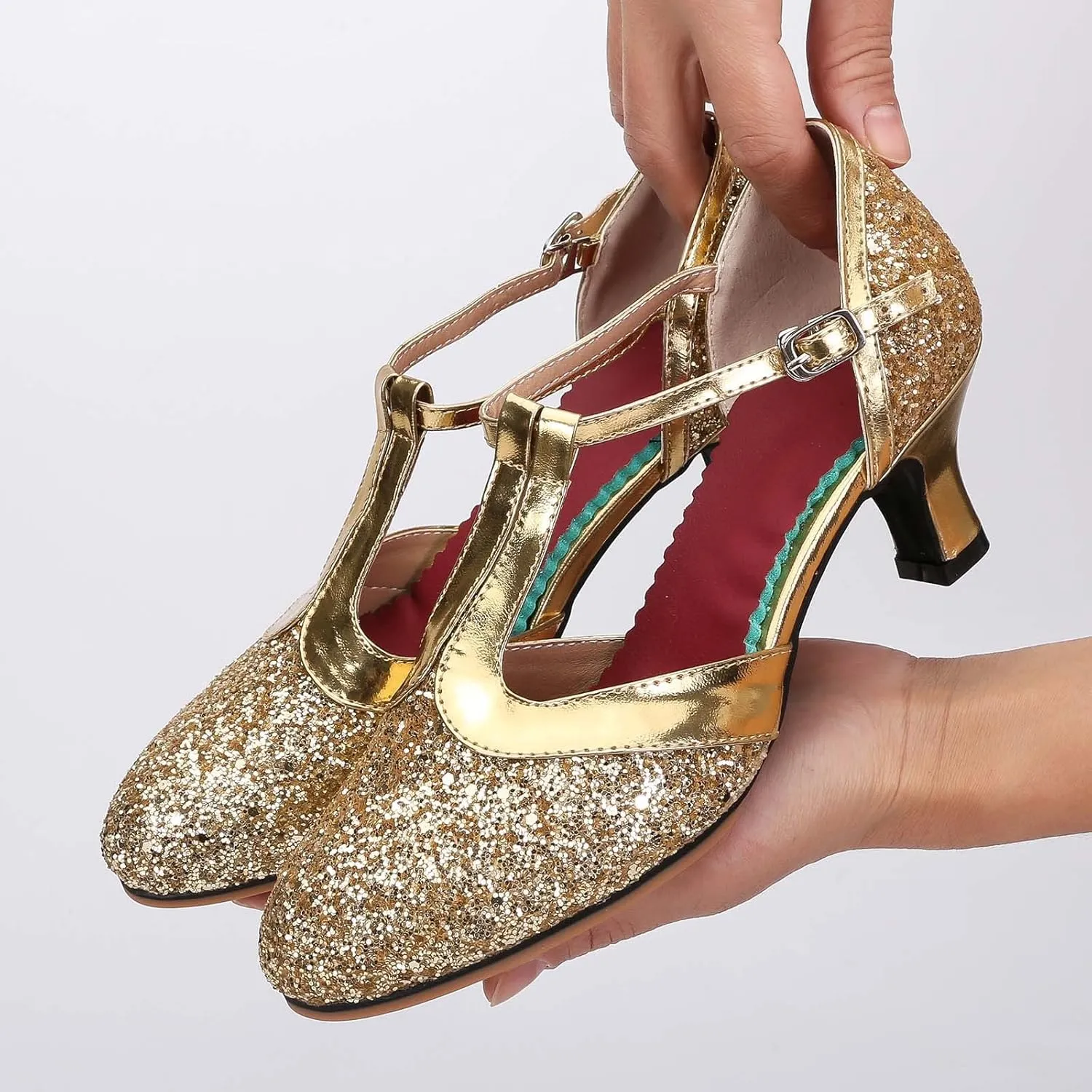 Women Ballroom Dance Shoes Latin Performance Comfort Sandals for Size 8