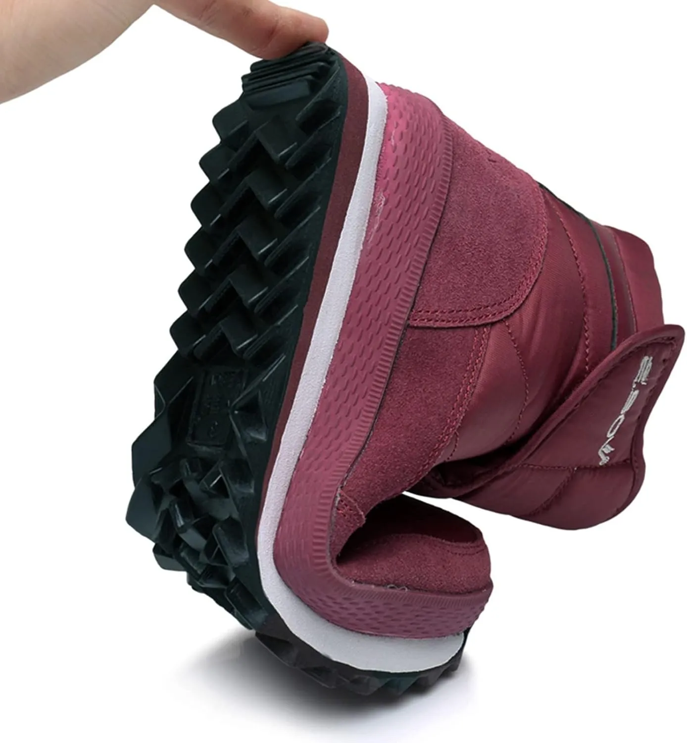 Women Snow Boots Waterproof Winter Boots Anti-slip Fuzzy Fur Booties Cold Weather Lace Up Ankle Boots Thickening Winter Shoes Walking Hiking Booties