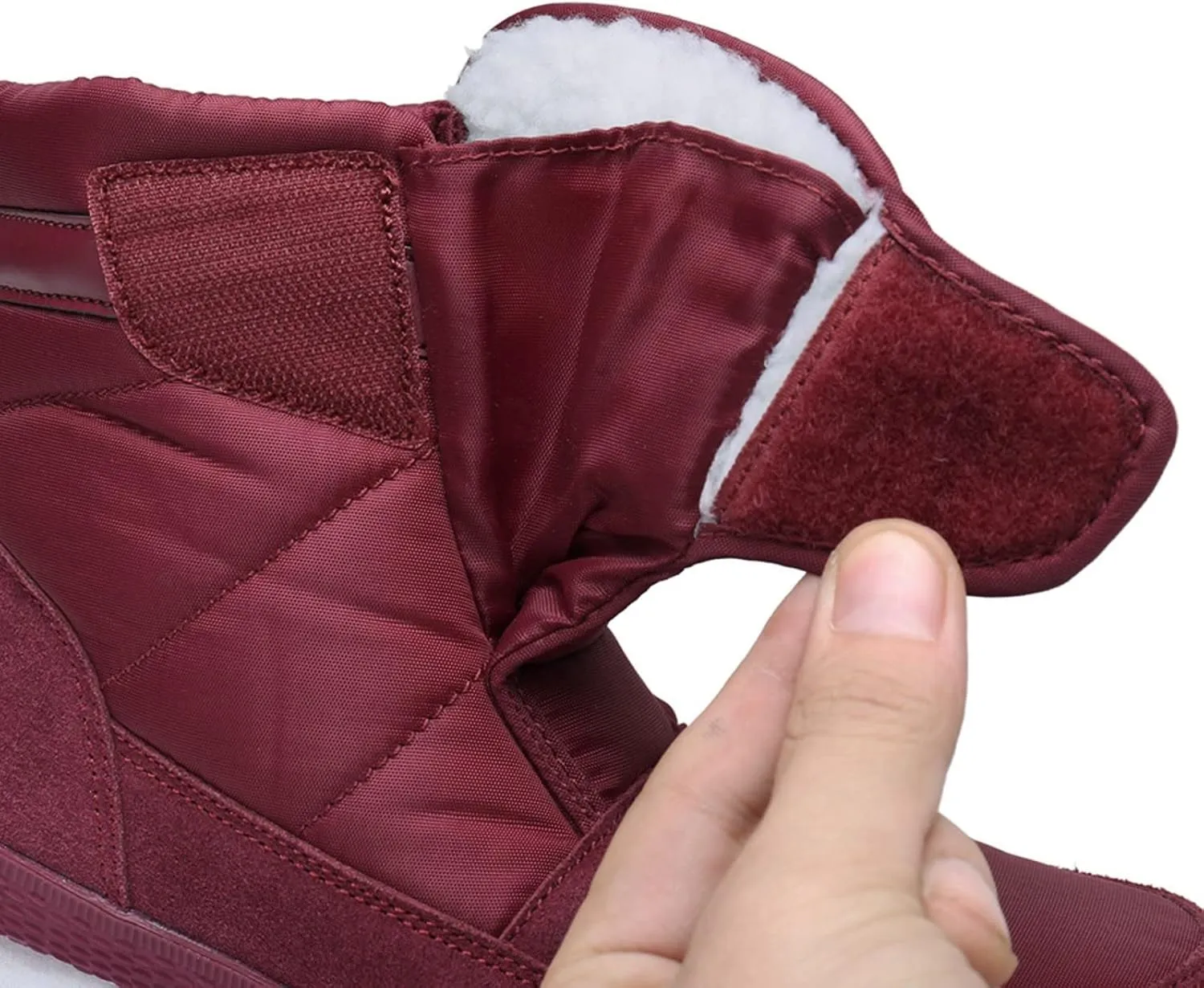 Women Snow Boots Waterproof Winter Boots Anti-slip Fuzzy Fur Booties Cold Weather Lace Up Ankle Boots Thickening Winter Shoes Walking Hiking Booties