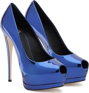 Womens Platform Stilletos Heels Shoes Fish Mouth Open Toe Dress High Heel Sandals Simple Slip On Party Evening Comfortable Pumps Shoes