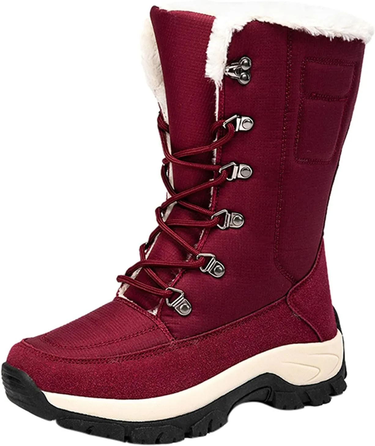 Women's Snow Boots Waterproof Anti-slip Winter Boots Classic Fuzzy Fur Booties Casual Slip on Ankle Boots Comfortable Winter Shoes Trekking Shoes